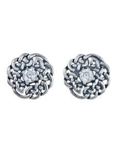 April Birthstone Stud Earring - Celtic design