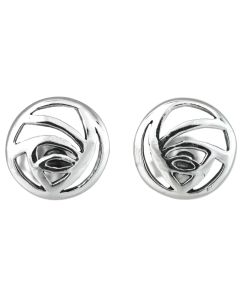Sterling Silver Rennie Mackintosh Glasgow Rose Round Stud Earrings