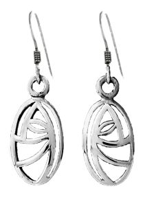 Sterling Silver Rennie Mackintosh Oval Drop Earrings