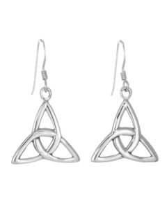 Sterling Silver Celtic Trinity Knot Drop Earrings