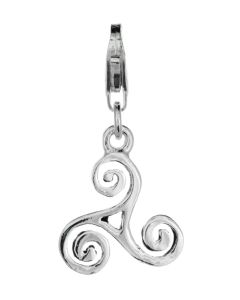 Sterling Silver Celtic Small Triskele Clip On Charm