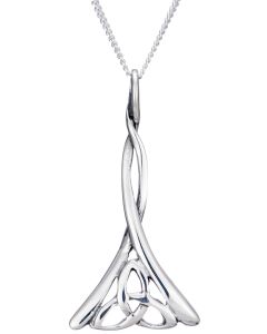 Sterling Silver twisted wire, trinity knot necklace.