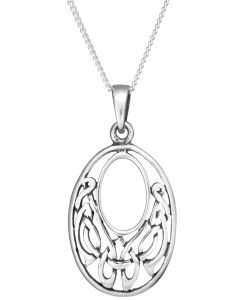 Sterling Silver oval celtic knot necklace.