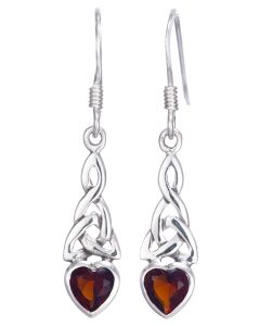 Sterling Silver celtic heart stone earrings