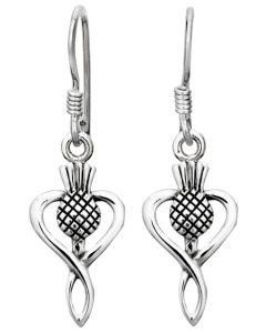 Highly Polished Scottish Thistle Drop Earrings