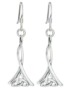 Sterling Silver twisted wire, trinity knot earring