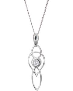 Sterling Silver three loops celtic stone necklace