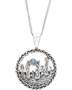 Sterling Silver Standing Stones necklace with Moonstone