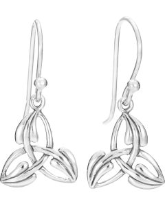 Sterling Silver Trinity Knot Earring with  leaf overlay