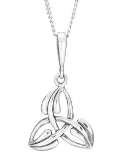 Sterling Silver Trinity Knot designed Necklace with leaf overlay
