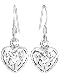 Celtic Heart drop earrings in 925 Silver