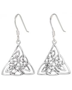 Sterling Silver Celtic Triangular drop earrings