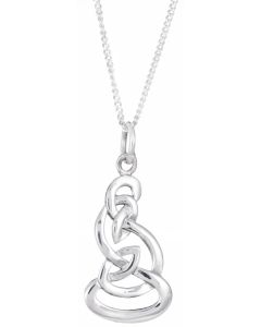 Sterling Silver Celtic Triskele Drop Pendent Necklace