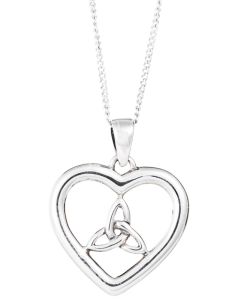  Celtic Triquetra  Heart  Necklace Sterling Silver
