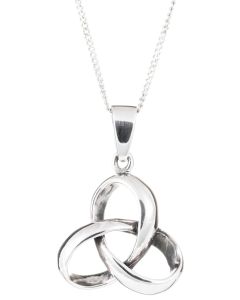 Sterling Silver Celtic 3D Trinity Knot Necklace