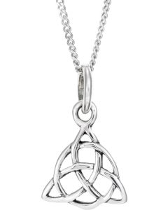 Sterling Silver Celtic Triskele Drop Pendent Necklace