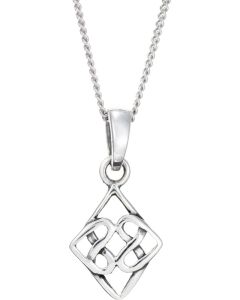 Sterling Silver Celtic Triskele Drop Pendent Necklace