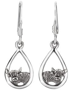 Sterling Silver Highland Cow Earrings