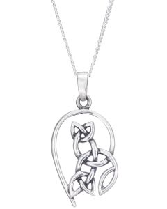 Sterling Silver celtic cat necklace