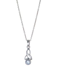 Sterling Silver Celtic Drop Leaf June Birthstone Pendant Necklace