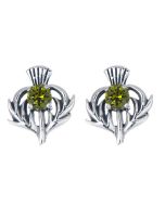 Sterling Silver Thistle May Birthstone Stud Earrings