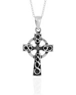 Sterling Silver Celtic Cross Charm Necklace