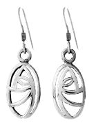 Sterling Silver Rennie Mackintosh Oval Drop Earrings