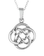 Sterling Silver Round Celtic Knot Pendant Necklace