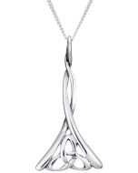 Sterling Silver twisted wire, trinity knot necklace.