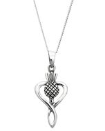 Sterling Silver Thistle Pendant Necklace